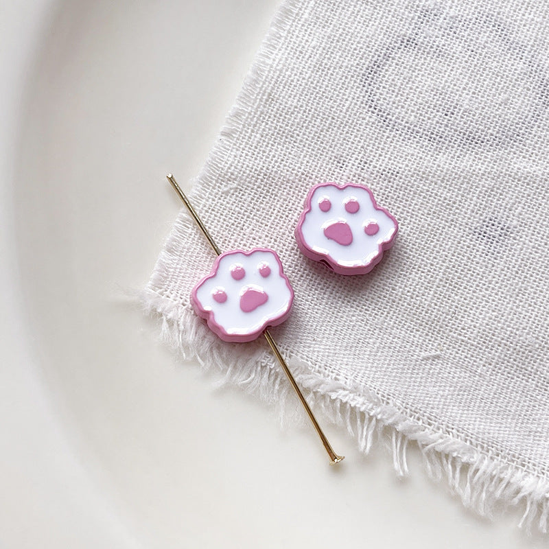 Wholesale 10pcs Cartoon Cute Dog Cute cartoon dog paw print Beads