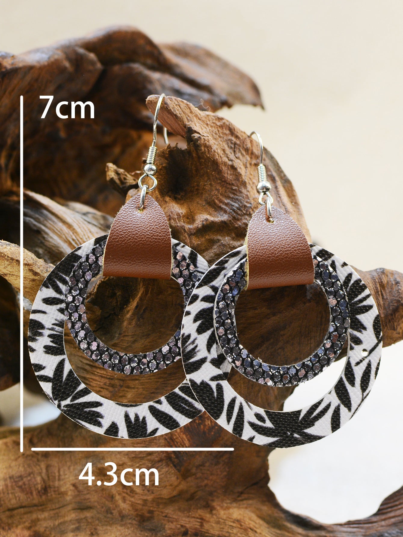 Wholesale Multi-layered Western Gretel Leopard Print Simple Flower Earrings