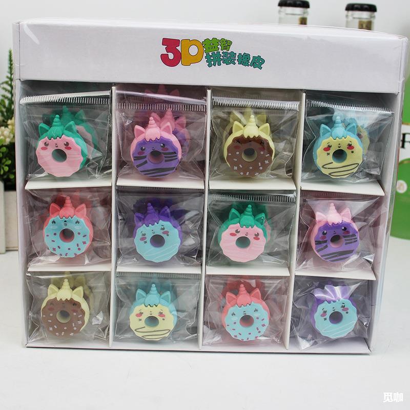 Wholesale TPR Cartoon Donuts Three-dimensional Rubber
