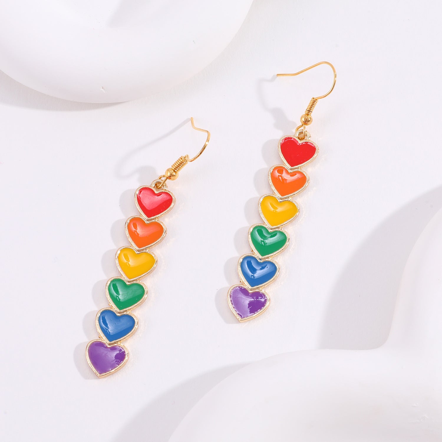 Wholesale Rainbow Alloy Love Peace Symbol Butterfly Wing Earrings