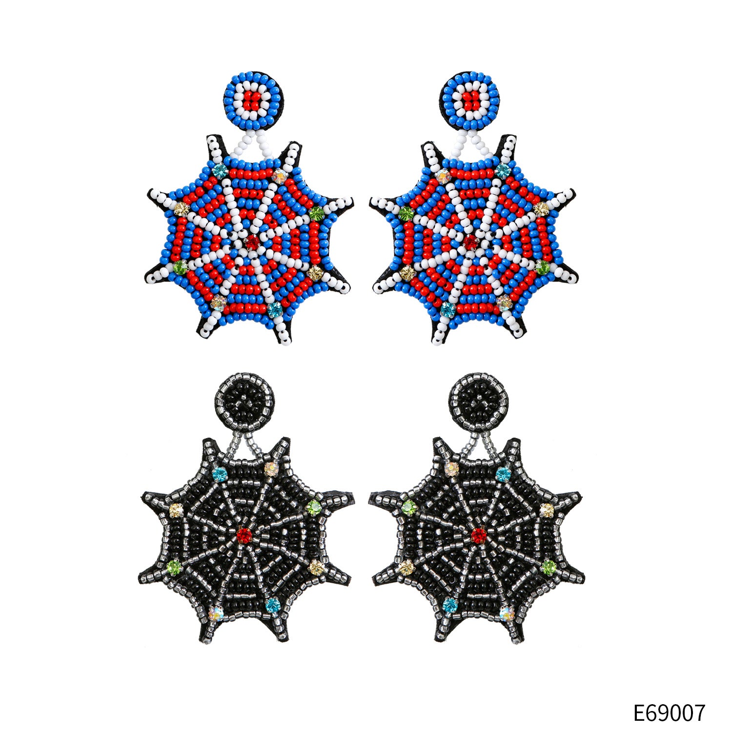 Wholesale Halloween Spider Web Rice Beads Earrings