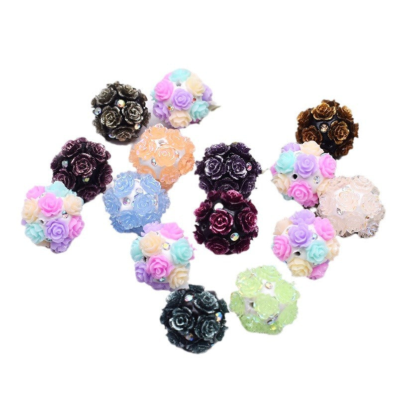 Wholesale 5pcs Clay Heavy Industry Fishtail Zircon Bear Strawberry Beads