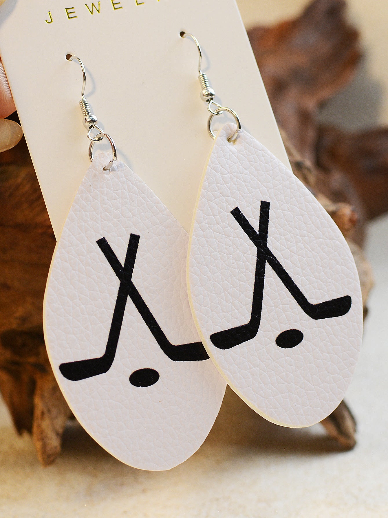 Wholesale Sports Football Basketball Golf Ball Leather Earrings