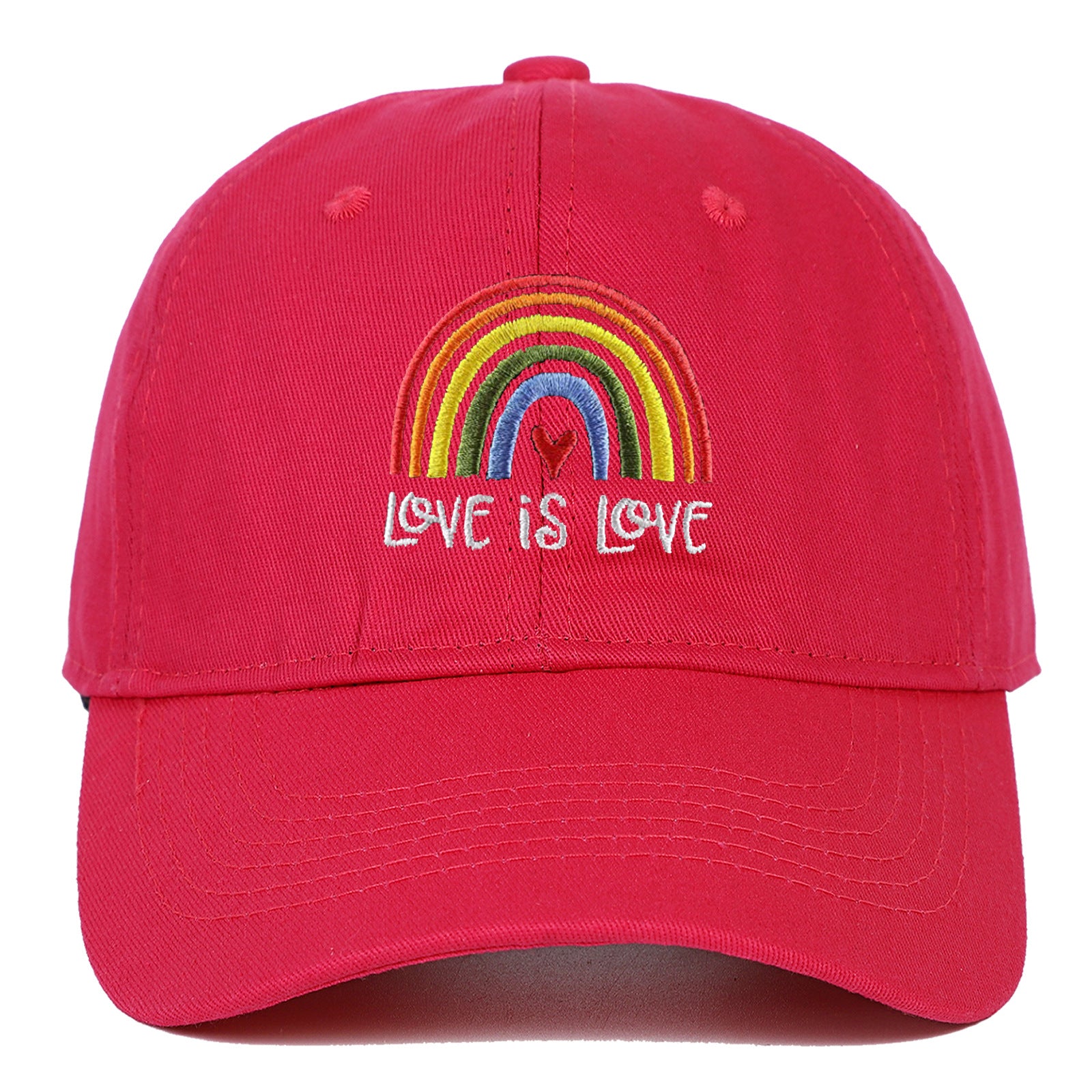 Algodón al por mayor LGBT Rainbow Love es amor Capilla de béisbol