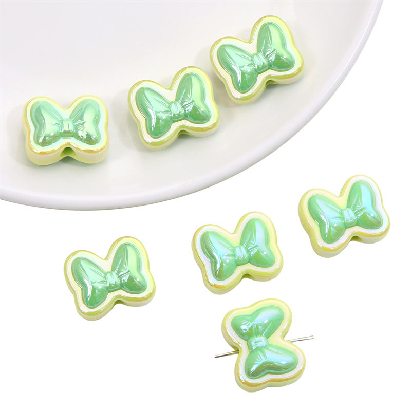 Wholesale Acrylic Double Color Bow Beads