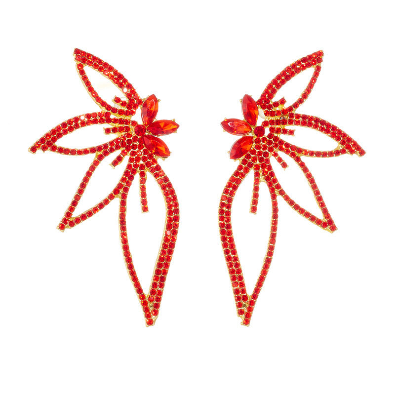 Wholesale Diamond Inlaid Butterfly Girl Alloy Earrings