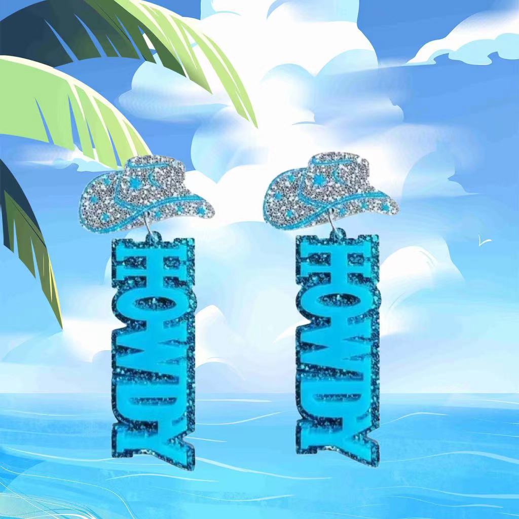 Wholesale Creative Western Cowboy Acrylic Earrings