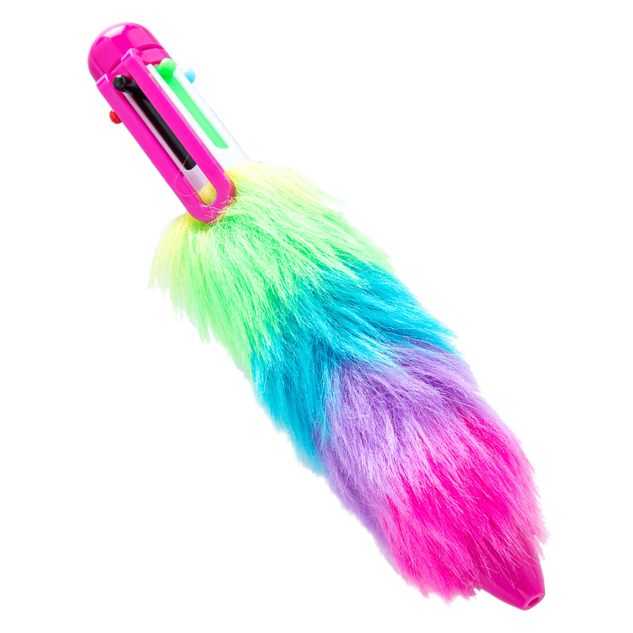 Wholesale Cartoon 6-color plush ball multifunctional six-color-in-one click pen