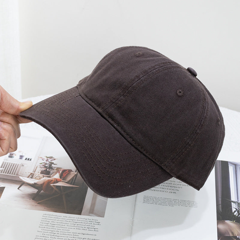 Wholesale Washed Solid Color Soft Top Versatile Curved Brim Baseball Cap