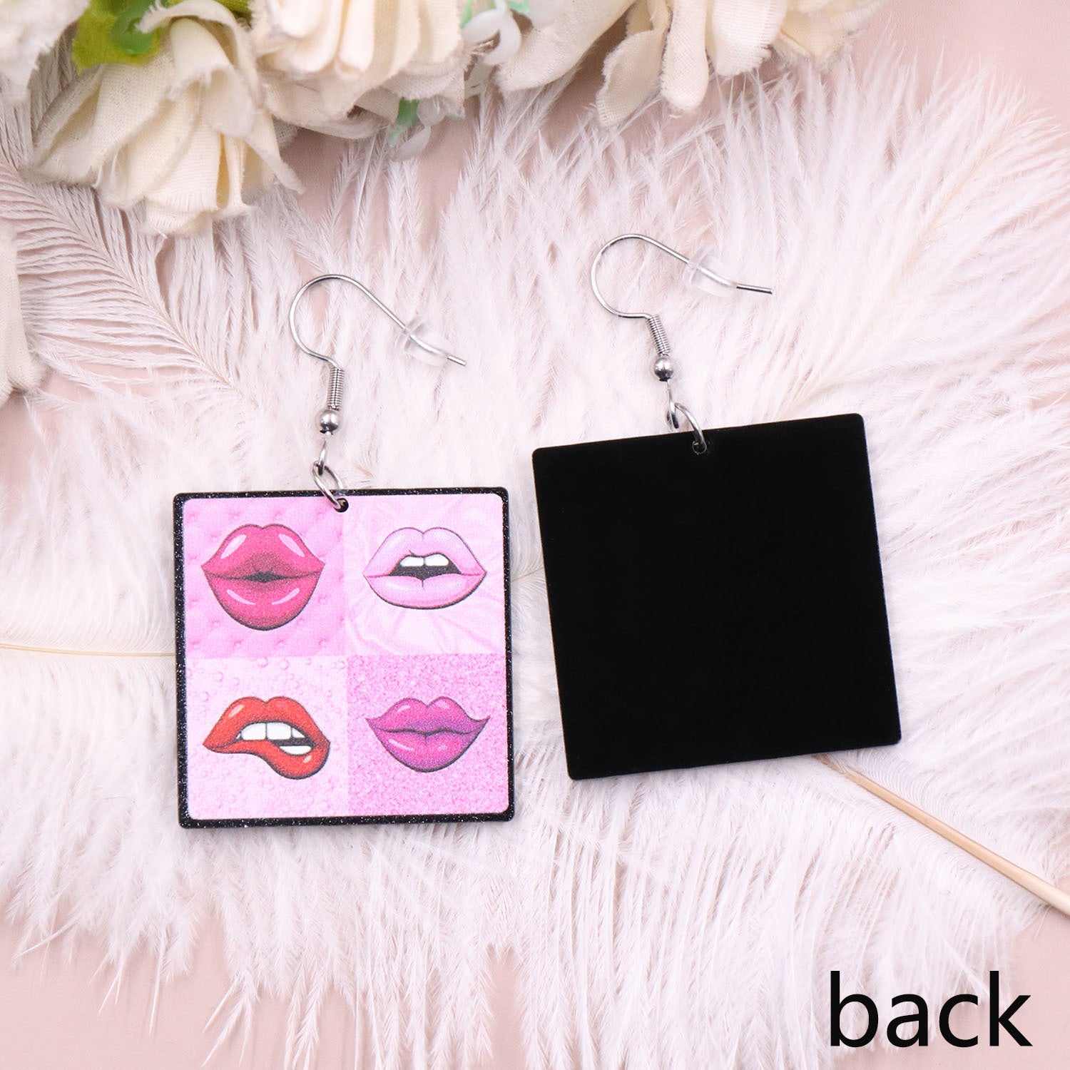 Wholesale Valentine's Day Lips Acrylic Earrings