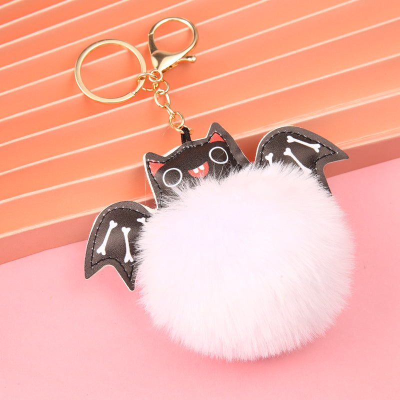 Parga al por mayor Bat Rex Rabbit Fur Keychains