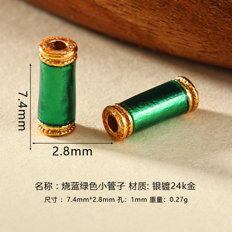 Wholesale DIY enamel multicolor barrel beads spacer beads