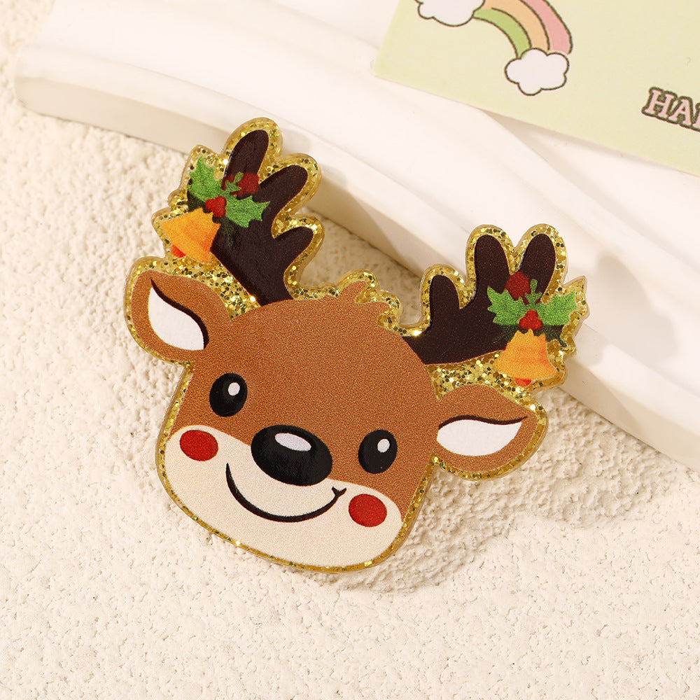 Wholesale 10pcs Colorful Christmas cartoon Acrylic Flatback