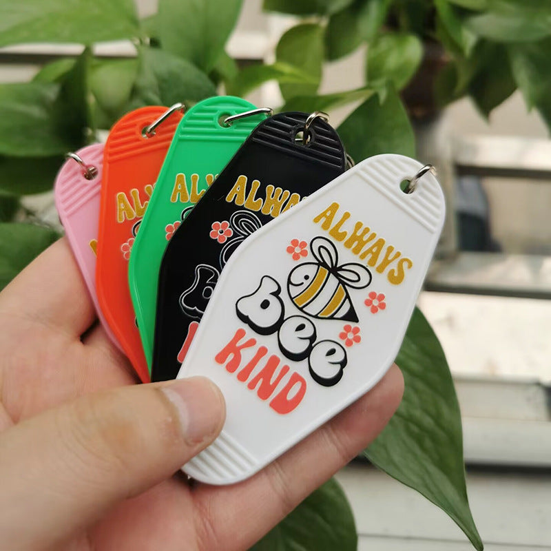 Wholesale ALWAYS BEE KIND Retro Plastic Hotel Keychain