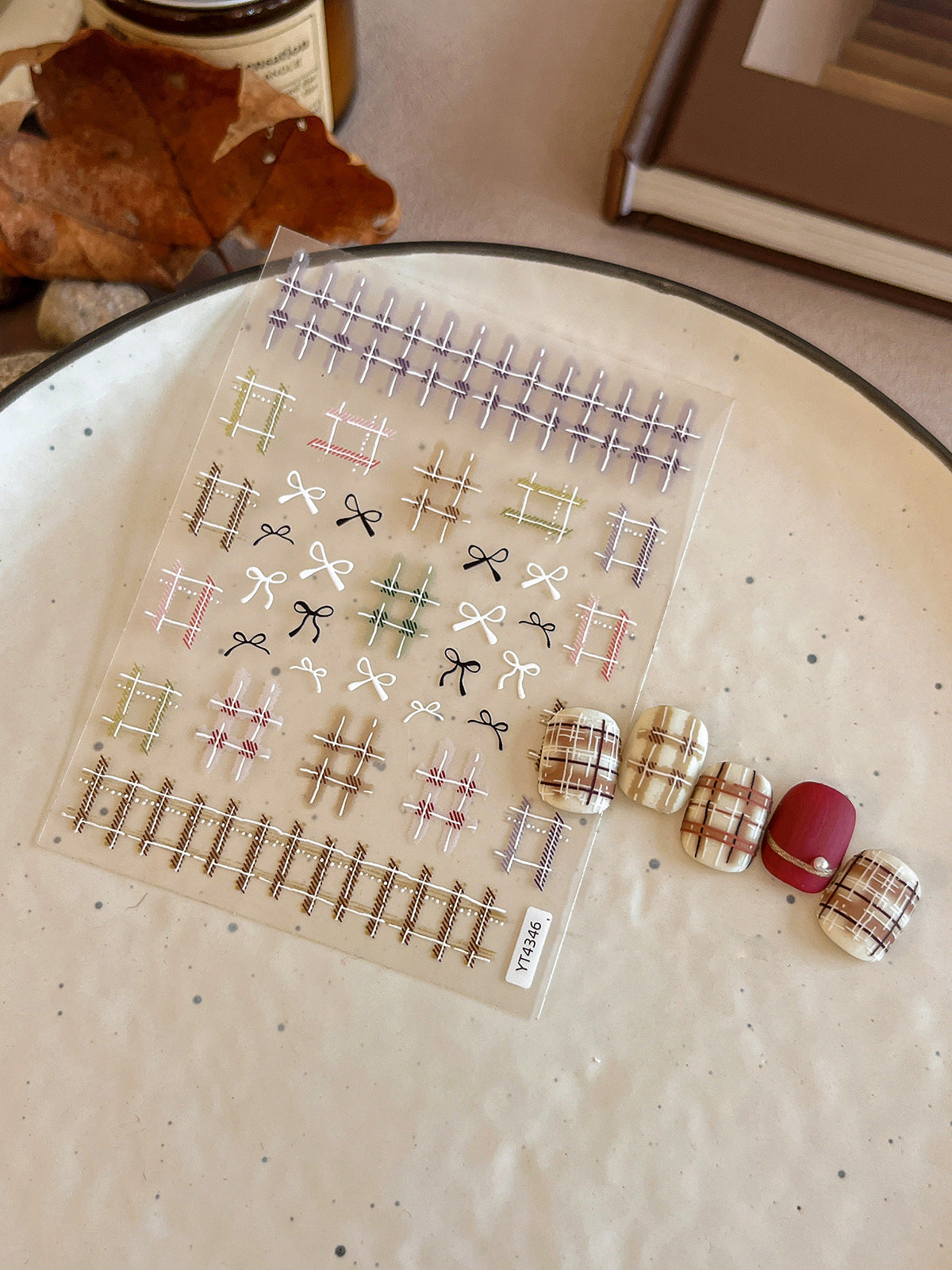 Wholesale Small fragrant style plaid nail art stickers