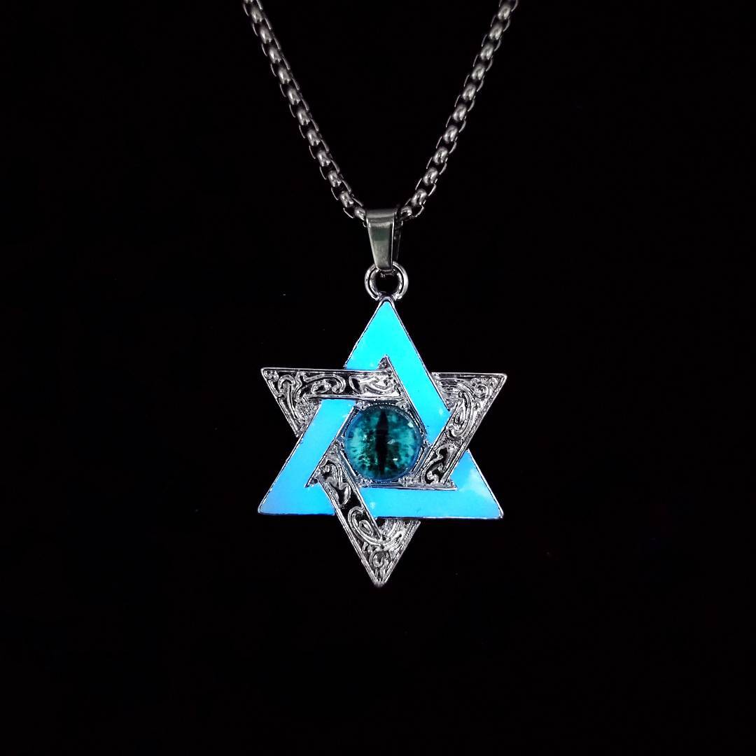 Wholesale Luminous Six-Pointed Star Demon's Eye Necklace