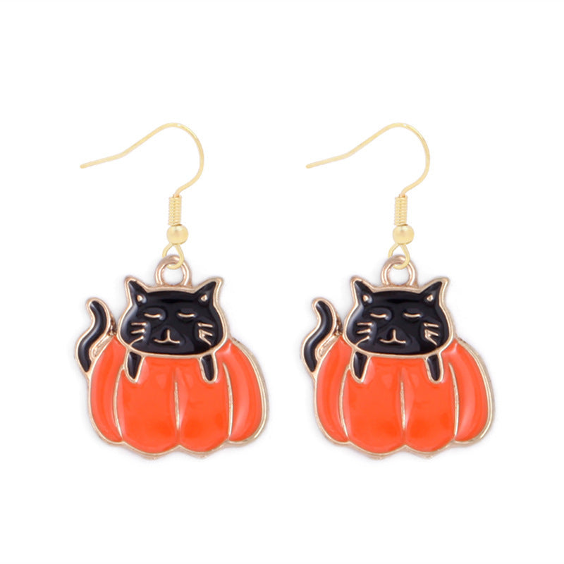 Wholesale Handmade Acrylic  Earrings Skull  Web Bat Design Trendy Jewelry Accessory For Party