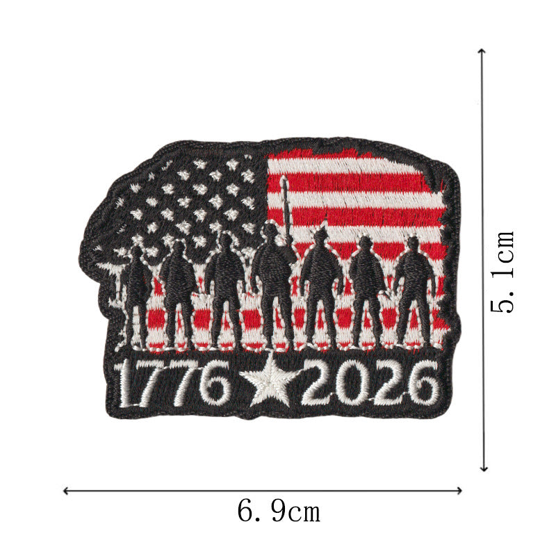 Wholesale Decorative Embroidered Patches 50 Piece Set With Liberty Bell Statue Of Liberty American Flag Design For Towels