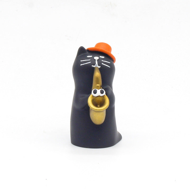 Wholesale  Themed Clown Cat Pumpkin Miniature Resin Scene Ornament For Home Decor Gift