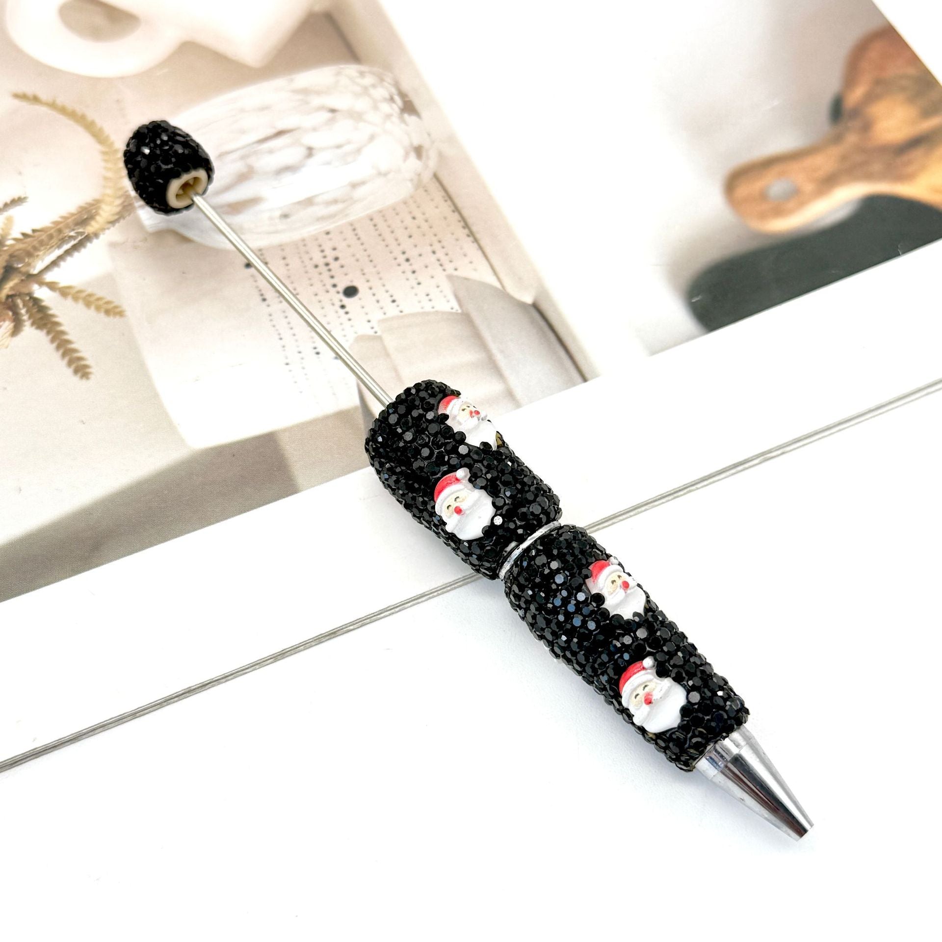 Wholesale Christmas Full Diamond Pen DIY Beadable Pen Elk Snowman