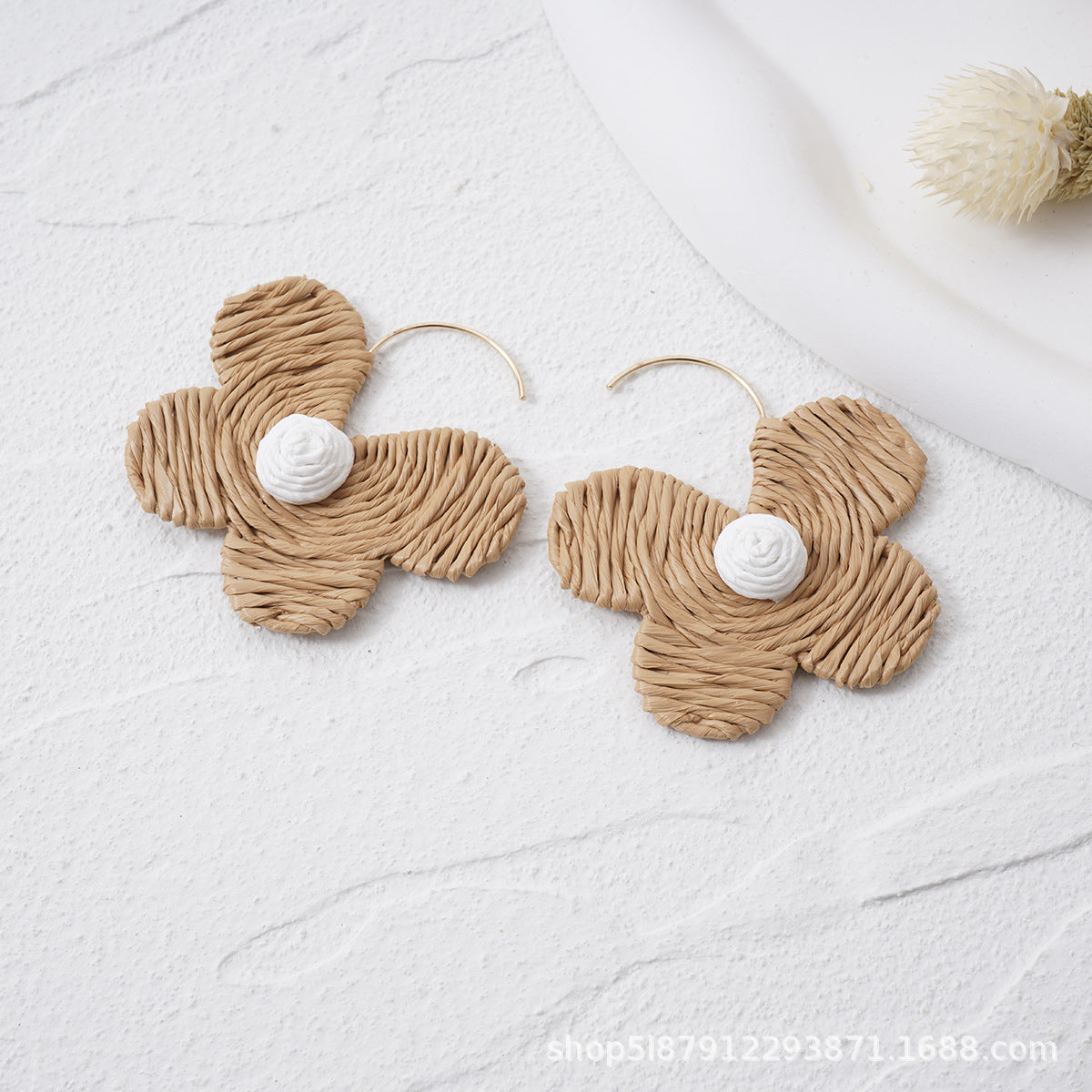 Wholesale Butterfly Handmade Versatile Raffia Earrings