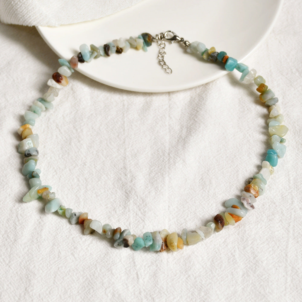 Wholesale Summer beach wind color crystal gravel necklace