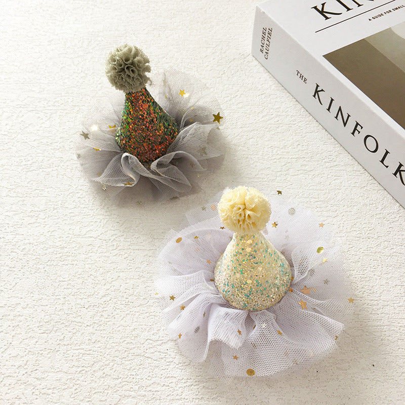 Wholesale Cute 3D Hat Hairpin Star Mesh Headdress