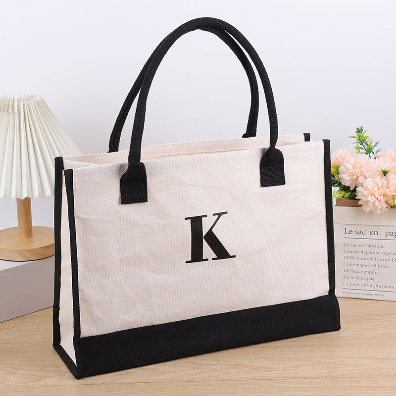 Wholesale Canvas Hand Letters Thickened Shopping Tote Bag