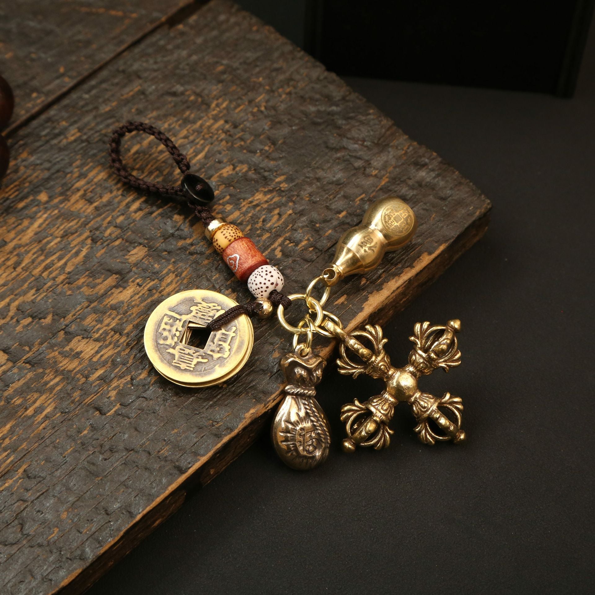 Wholesale Brass Cross Lotus Vajra Pendant Copper Craftsmanship