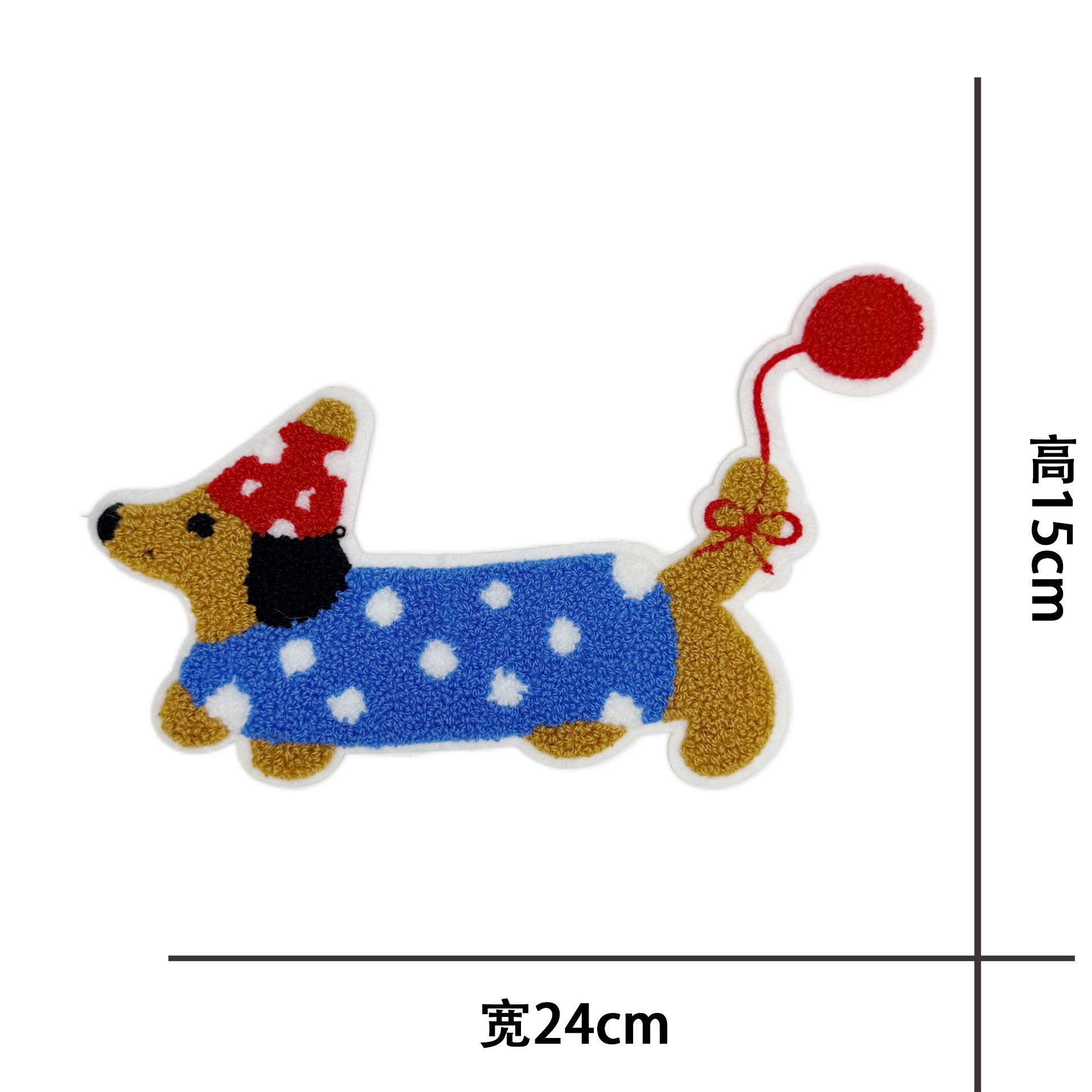 Wholesale Dachshund Dog Towel Embroidery Patch Chic Embroidered Fabric Applique For ets Bags Baskets DIY Craft Sewing Decoration