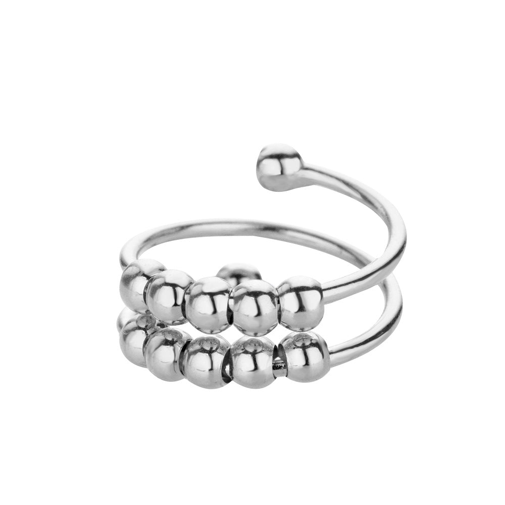 Wholesale Spiral bead rotatable open ring