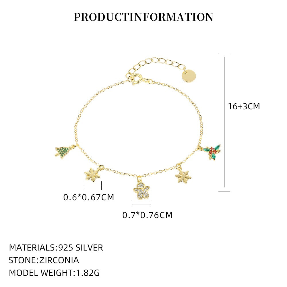 Wholesale S925 Sterling Silver Christmas Tree Pendant Necklace with Full Diamonds