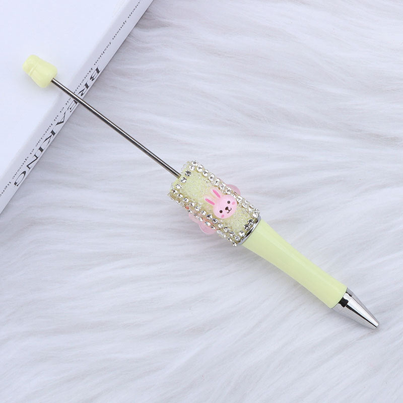 Wholesale 50pcs DIY Sugar White Rabbit Beads Dream Chasing Dream Cute Rabbit Beads Round Beads Cute Pen