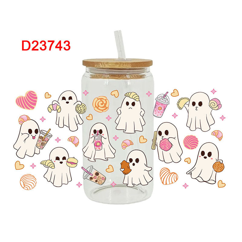 Wholesale Bat Plant Ghost Halloween 16oz Cup UV DTF Wraps