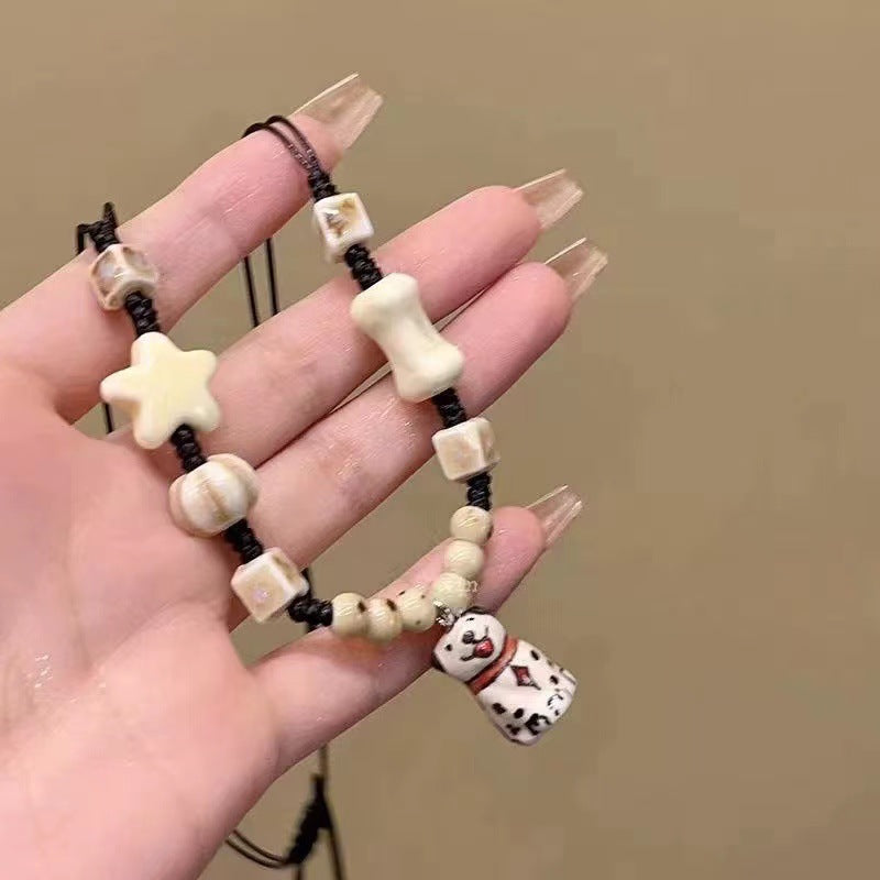 Wholesale Summer Dopamine Colorful Beaded Bow Clavicle Necklace