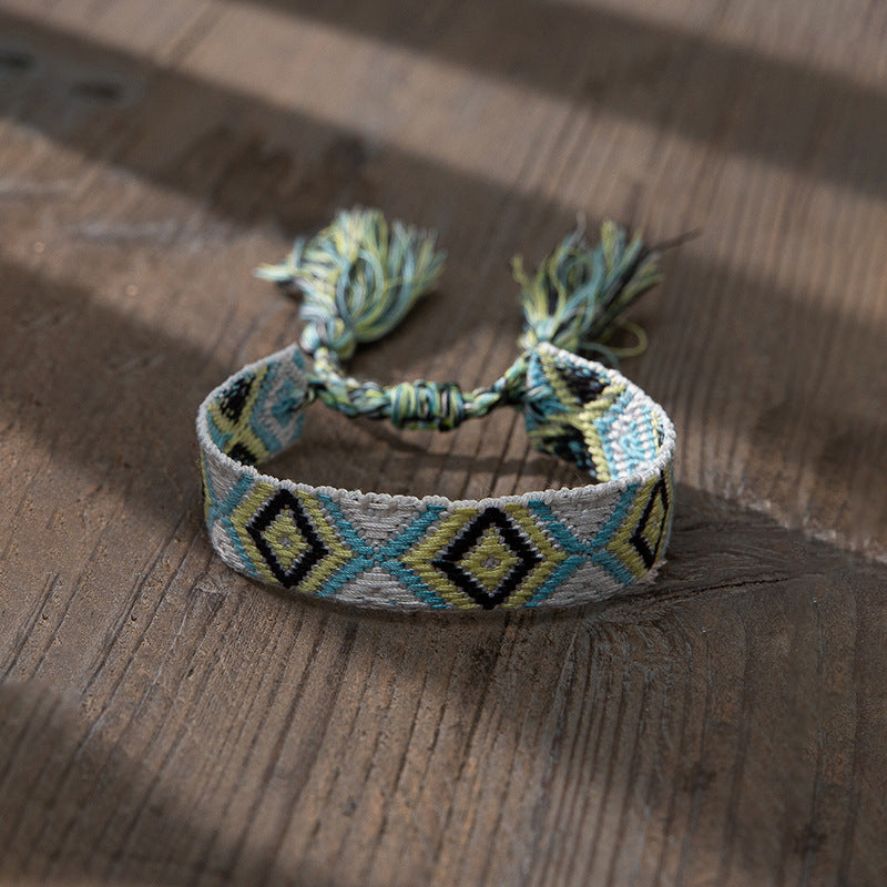 Wholesale Ethnic Style Retro Contrast Color Fabric Bracelet
