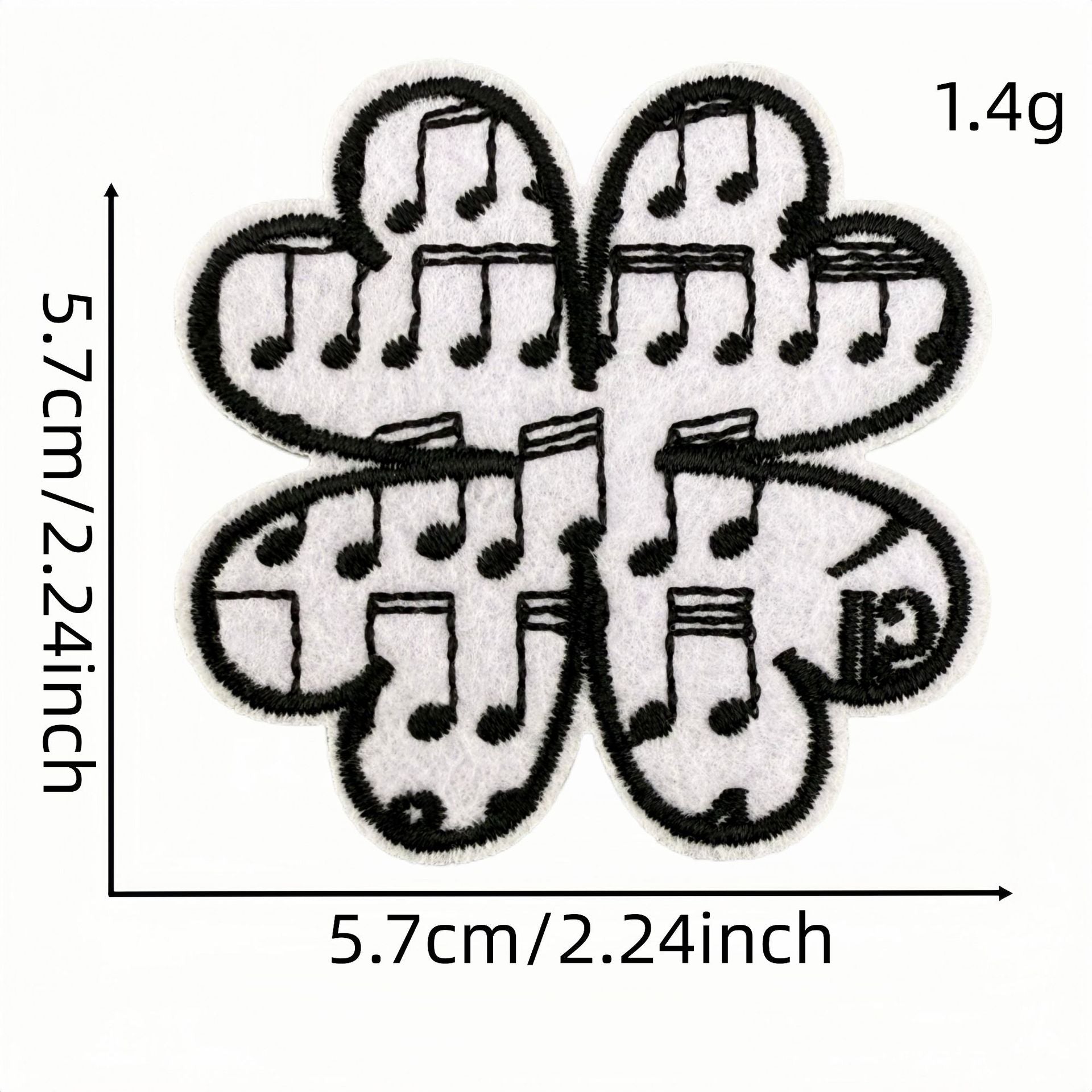 Wholesale Cartoon Music Note Embroidered Patches Iron On Clothing Accessory Trendy Decorative Gift And Boutique Resale