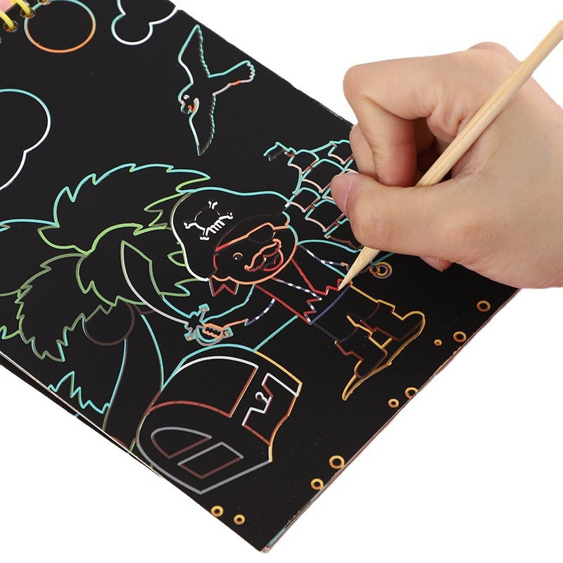 Wholesale 5pcs/pack  Kidsren' s Colorful Scratch-Off Book