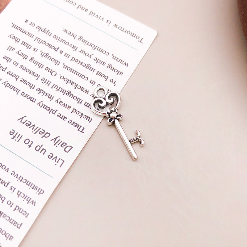 Wholesale Clover Love Small Key Alloy Handmade Beaded Necklace Bracelet Pendant