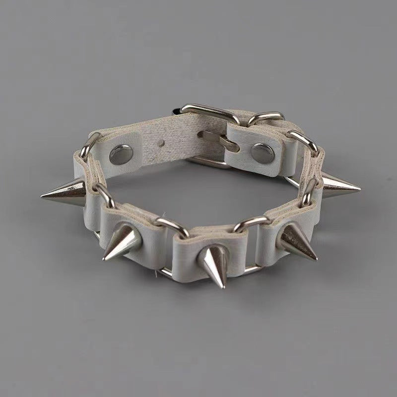 Wholesale Punk Gothic style rivet dark leather wristband