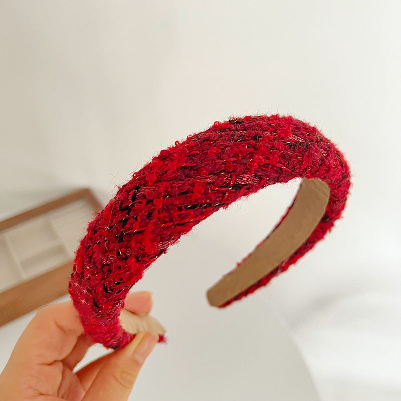 Wholesale Autumn and Winter Christmas Red Sponge Wide-brimmed Headband