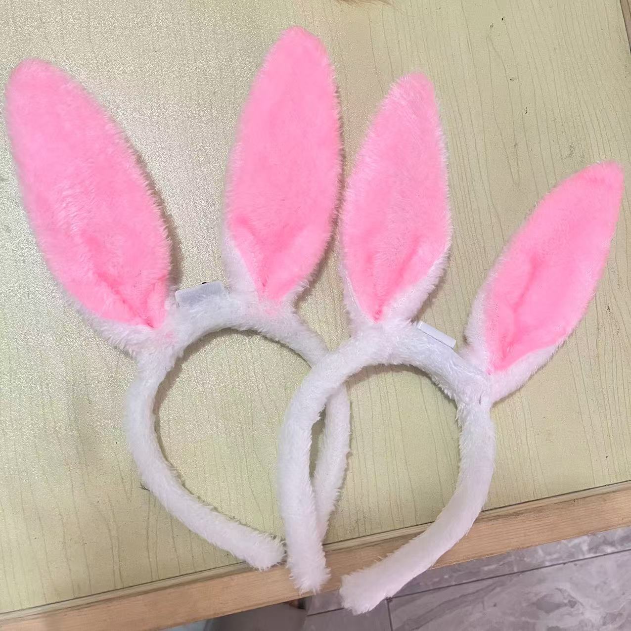 Wholesale Wholesale Easter pink plush bunny ears luminous headband