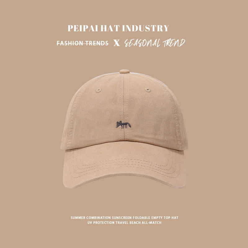 Wholesale Fox Grape Purple Baseball Cap Women's Embroidered Cute Wide-brimmed Sunshade Cap Unisex for Men and Women