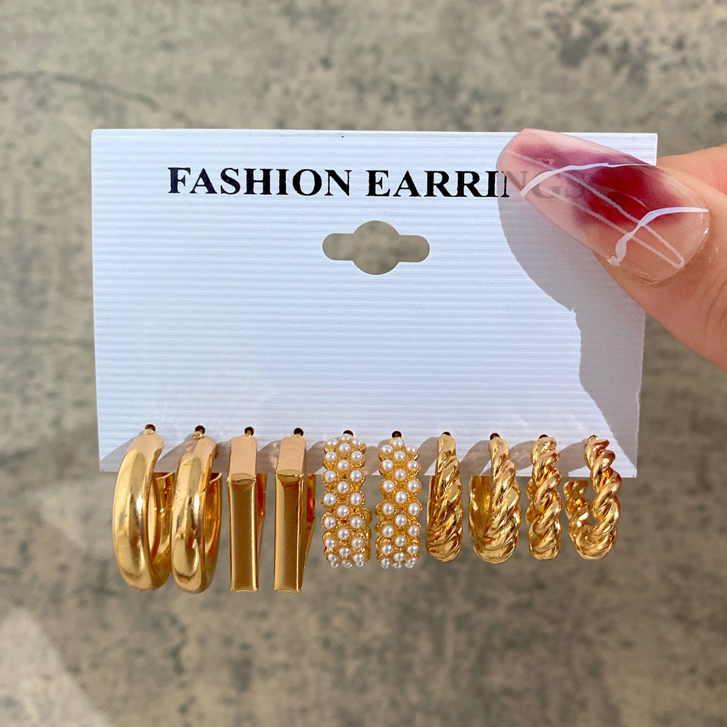 Wholesale Metal Hoop Square Geometric Earrings