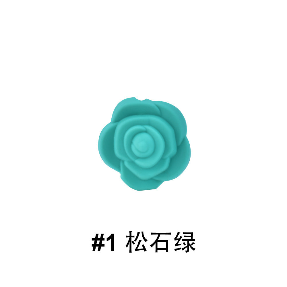 Cuentas de rosas de silicona de 50 piezas al por mayor