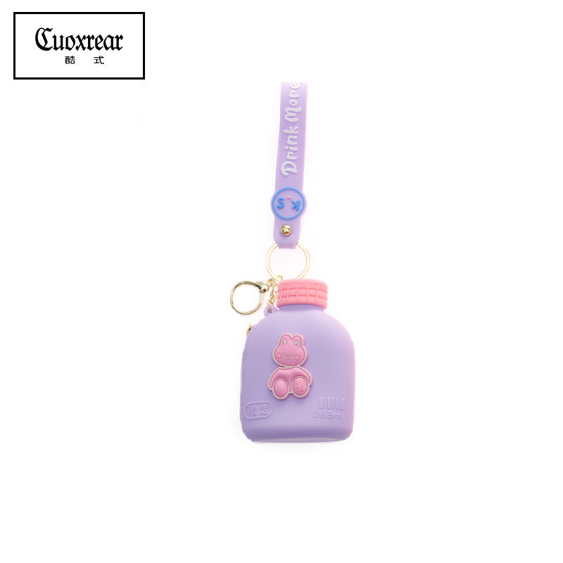 Wholesale Kettle Shape Mini Coin Purse Silica gel Keychain