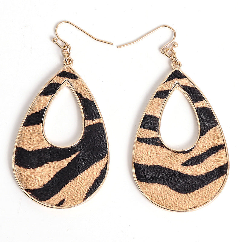 Wholesale Water Droplet Hollow Metal Earrings