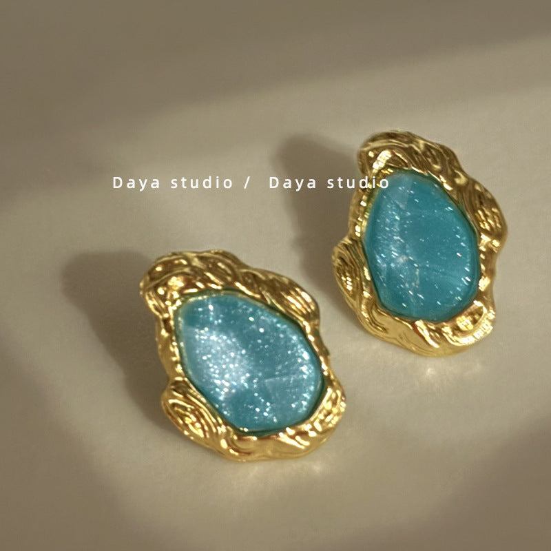 Wholesale  Super Fairy French Retro Shimmering Resin Earrings
