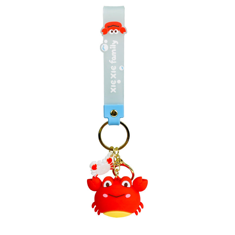 Wholesale Silicone Crab Family Keychain