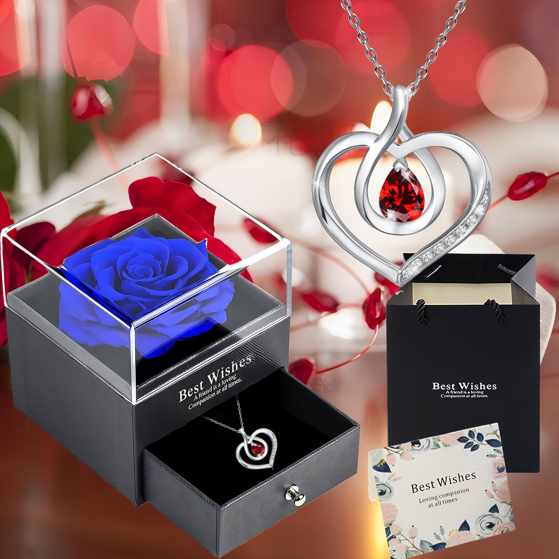 Wholesale Valentine' s Day zircon heart-shaped necklace